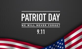 Patriot Day Design template with flag on black background vector