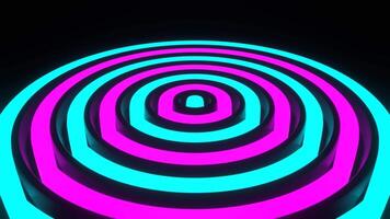 Cyan and Pink Ring Waves Background VJ Loop in 4K video
