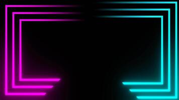 Cyan and Pink Neon Frame Background VJ Loop in 4K video