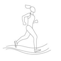 Runner in motion on a winding path during a sunny morning, emphasizing fitness and agility vector
