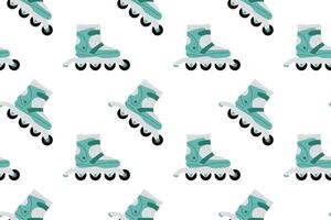 Colorful roller skates pattern on a white background showcasing a fun, playful design vector