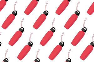 Pattern of red water bottles on a white background suitable for designs and illustrations vector