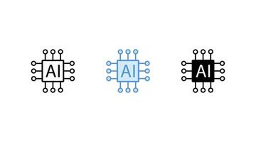 simple of a chip looking like artificial intelligence chip vector