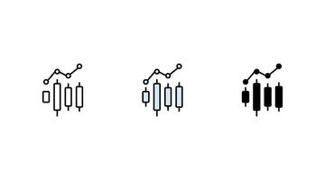 Candlestick pattern chart symbol isolated background. Market investment trading silhouette icon vector