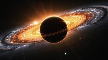 Journey into a parallel universe filled with alien planets and intergalactic scenery as this fantasy world orbits through space, revealing new worlds and unknown cosmic realms. video