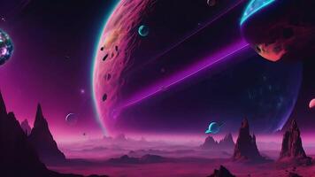 futurista astronave en un dimensión cruce escena, ilustrando un alta tecnología espacio misión mediante un galaxia con detallado digital arte, revelador el maravillas de espacio viajar. video