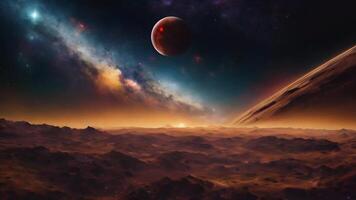 Cosmic origins take center stage as a planetary aura ignites the birth of an infinite universe, expanding into new multidimensional and parallel realms of space exploration. video