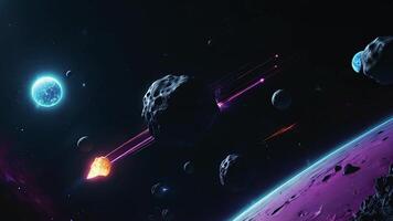 Futuristic spaceship in a dimension crossing scene, illustrating a high-tech space mission through a galaxy with detailed digital art, revealing the wonders of space travel. video