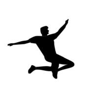 a silhouette of a man jumping in the air vector