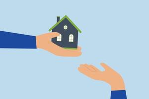 Inherit house or real estate from parents, Passing down wealth or possessions to his offspring in a minor way. vector