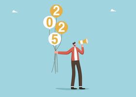 Man with balloons from 2025 vector
