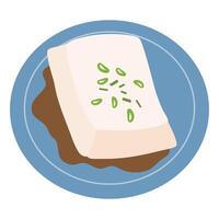 Hiyayakko tofu is a simple and traditional Japanese vector