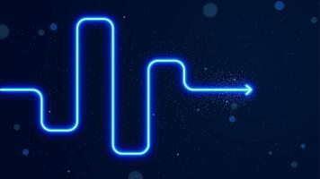 Futuristic arrow with glowing blue light. Concept illustration of the process towards success. Growth and progress in running a business vector