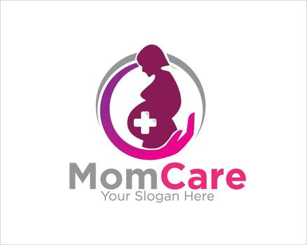 pregnant mom hand care logo designs for medical consult vector