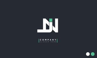 JN Alphabet letters Initials Monogram logo NJ, J and N vector