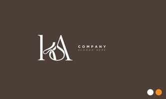 KA Alphabet letters Initials Monogram logo AK, K and A vector