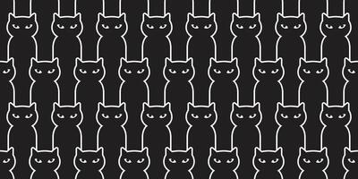 cat seamless pattern black kitten calico gift wrapping paper tile background scarf isolated repeat wallpaper cartoon illustration design vector