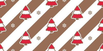christmas tree seamless pattern snowflake stripe Santa Claus cartoon gift wrapping paper scarf isolated tile wallpaper repeat background illustration design vector
