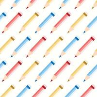 Seamless pattern of hand drawn pencils on isolated background. Education design for back to school prints, scrapbooking, textile, home and nursery decor, paper crafts. vector