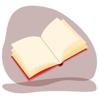 Clip art of hand drawn open book on isolated background. Design for educational prints, scrapbooking, textile, home or office decor, paper craft. vector