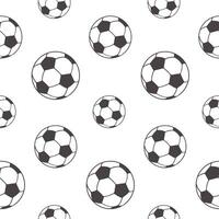 Seamless pattern of hand drawn soccer balls on isolated background. Design for back to school print, scrapbooking, textile, home and nursery decor, paper craft. vector
