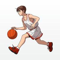 dynamic basketball player in action vector