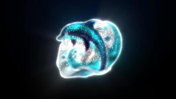 Abstract Dolphin Logo with Sleek Lines and Oceanic Colors, Featuring Liquid Water and Particle Effects. video
