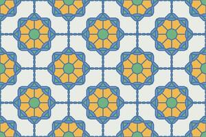 Bright seamless geometric ornamental pattern. Tile mosaic repeatable texture. Colorful ornate vintage background vector
