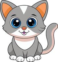 Art of a cute cat with smooth color illustration design vector