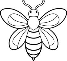 A minimalist outline of the bee with creative smooth lines. vector