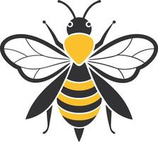 A minimalist illustration art of a bee with smooth colorful design vector