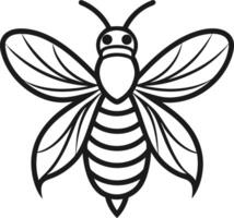 A minimalist outline of a bee with smooth lines vector
