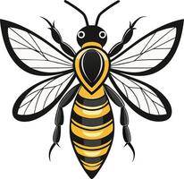 A minimalistic art illustration of a bee smooth colorful design vector