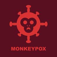 Monkey face with virus cells. Monkeypox virus. New infection. vector