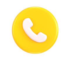 Phone call icon 3d rendering illustration png