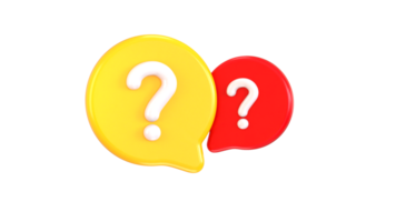Speech bubble FAQ icon 3d rendering illustration png