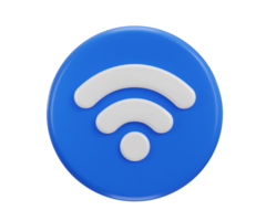 wifi icon with button icon 3d rendering illustration png