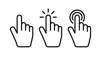 Set of mouse click cursor hand icons. illustration vector