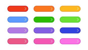 Set of colorful blank buttons in flat design style. Blank button for web design and mobile devices. illustration vector