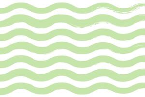Hand drawn wave pattern with brush and green paint. illustration vector