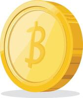 illustration of a gold coin, representing wealth, currency, or cryptocurrency. vector