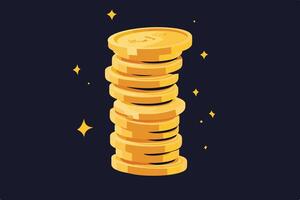 stack of golden coins vector
