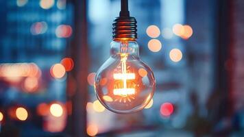 A light bulb hanging from a string in front of a window video