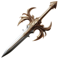 A sword with a golden handle and a long blade png