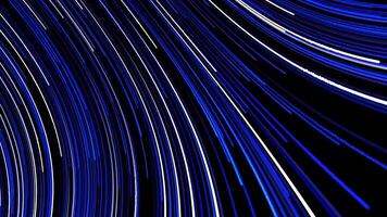 Dynamic Blue and White Light Trails in Motion Over Dark Background video