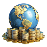 Earth Resting on a Stack of Coins png