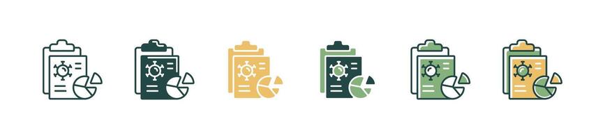 clipboard pandemic virus report analysis icon set vaccine data information chart illustration for web and app vector