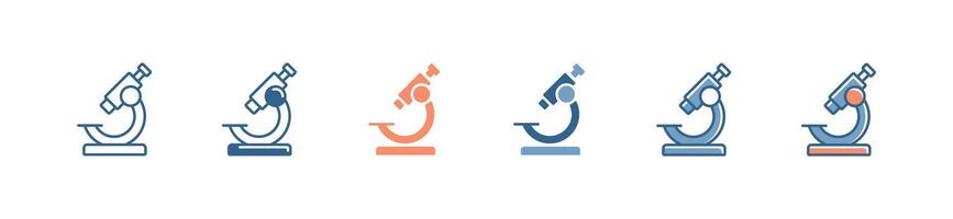 microscope icon set microbiology organism zoom tool illustration vector