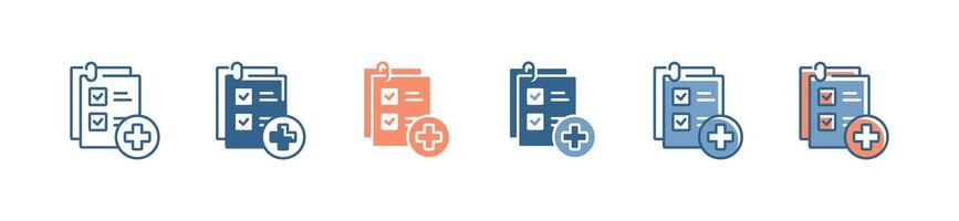 add data checklist clipboard icon set todo list document information illustration vector