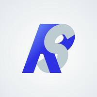 Initial RS or SR Logo design, Monogram Letter R with S combination vector